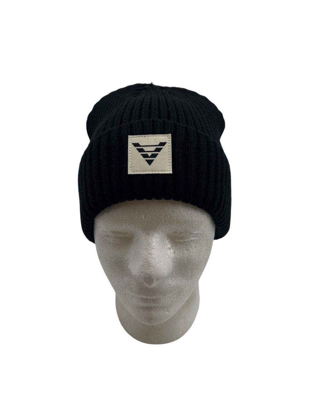 Vivid Golf Beanie Mens One Size‎ Black Acrylic Ribbed 4-Way Stretch Winter Cap